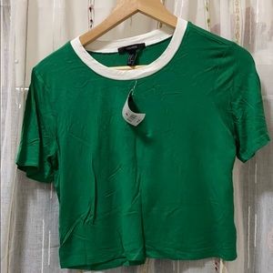 forever21 green cropped top nwt